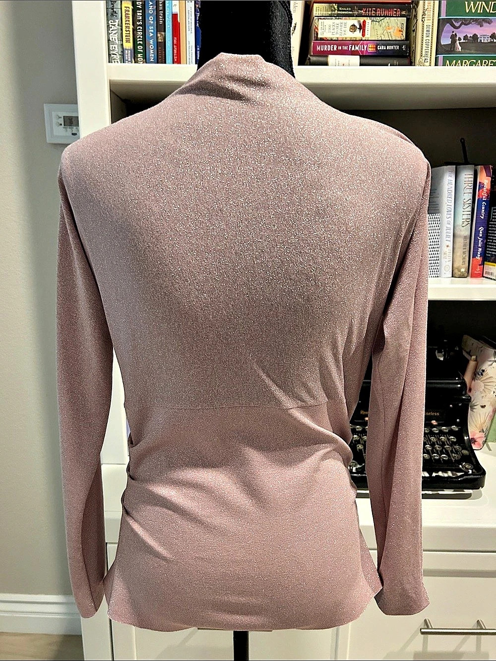 Chiara Boni Sparkle Wrap Blouse in Pink - Picture 2 of 9